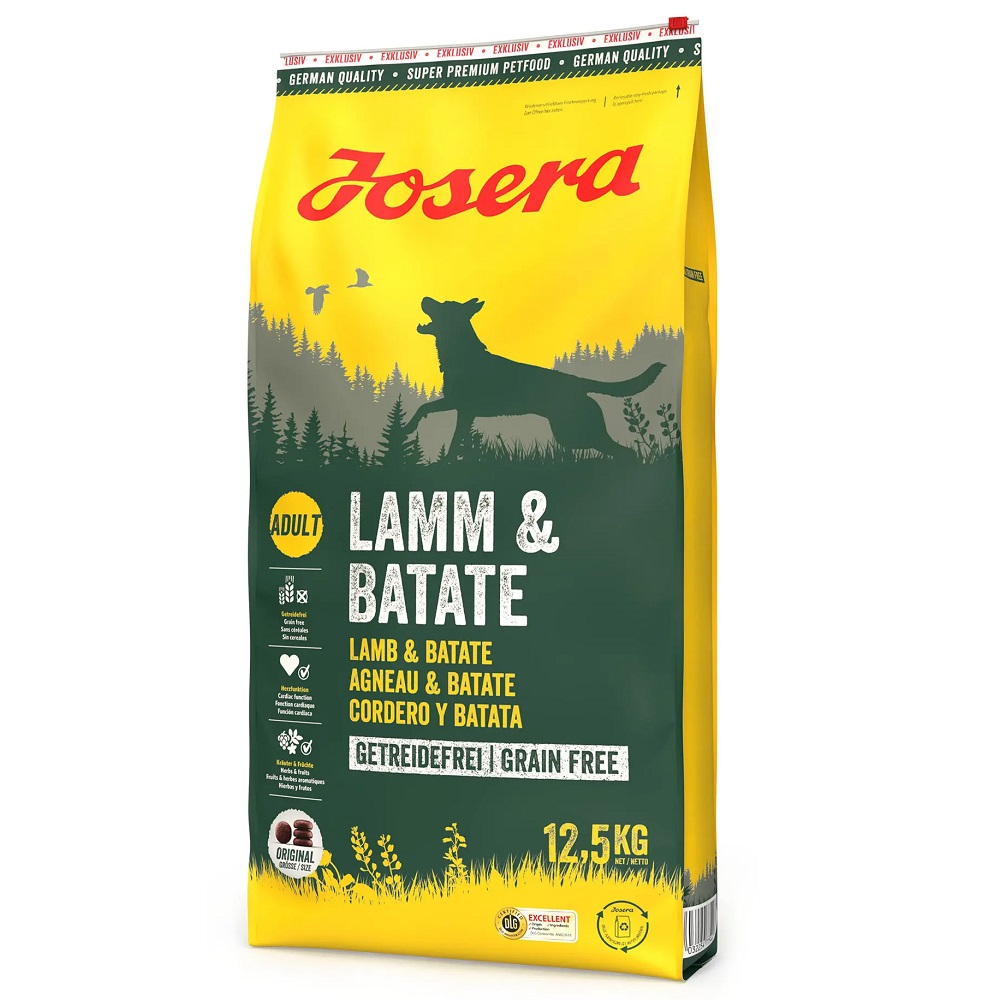 JOSERA cu Miel si Cartofi Dulci, 12,5 kg – Hrană Uscată Fără Cereale pentru Câini Adulți, Rețetă Premium pentru Sănătate și Vitalitate