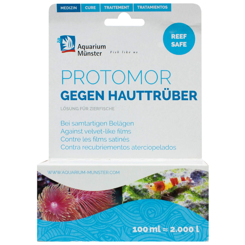 Aquarium Munster PROTOMOR 20 ml, Fresh / Marin – Tratament pentru Boala Coralilor și Paraziți Protozoari la Pești Ornamentali de Apa Dulce sau Marina
