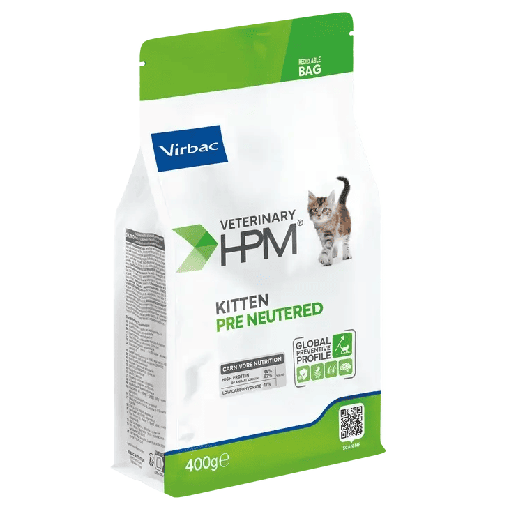 VIRBAC Veterinary HPM Baby Pre Neutered Cat 400 g | Hrana Uscata pentru Pui de Pisica si Femele Gestante sau in Lactatie