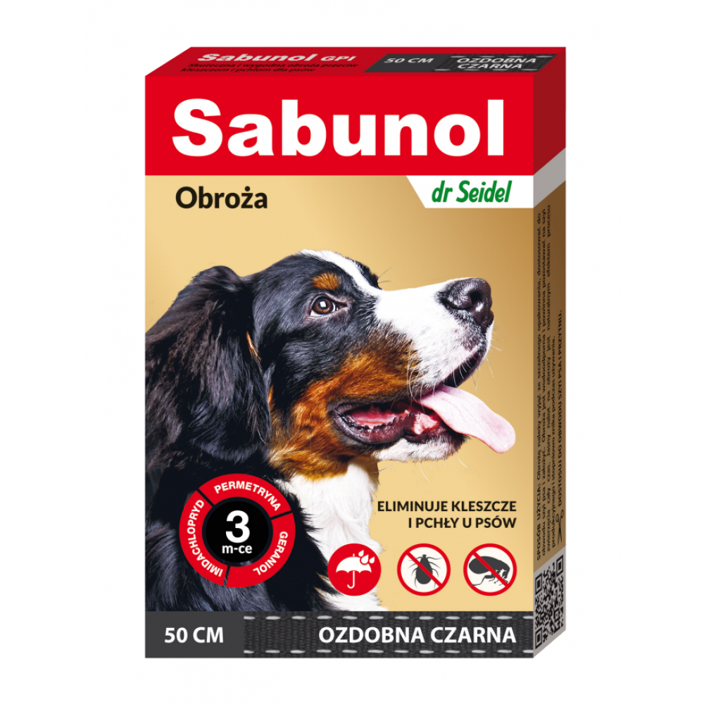 SABUNOL GPI Gold Zgarda Antiparazitara, Protectie 3 Luni, Pentru Caini Talie Medie 10-25kg | 50cm
