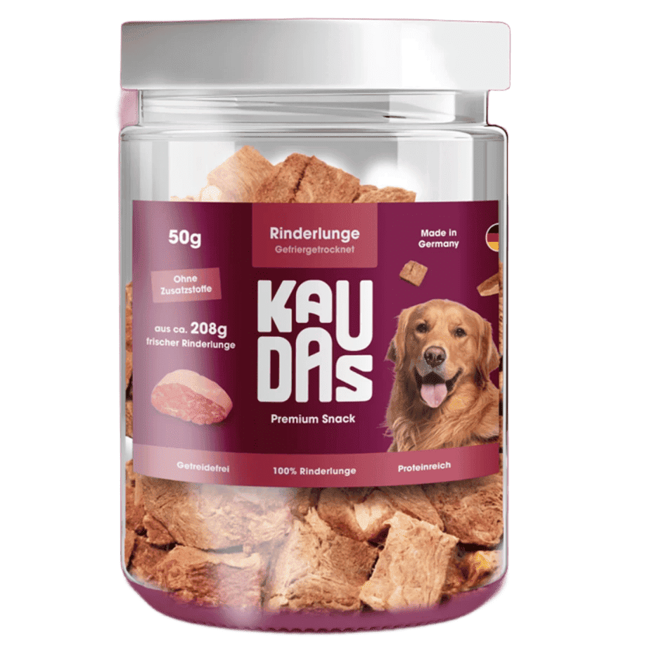 KAUDAS Beef Lung Pure Natural Snack 50 g | Recompensă 100% Naturală din Plămân de Vită pentru Câini | Liofilizată, Bogată în Proteine