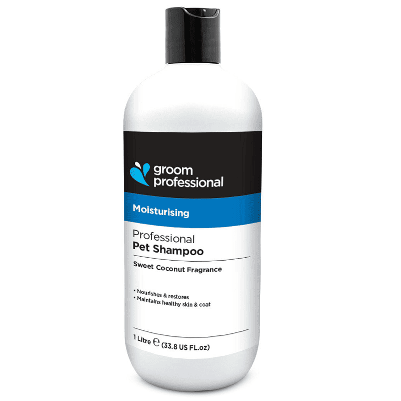 GROOM PROFESSIONAL Coconut Shampoo 1 L | Sampon Profesional Concentrat (dilutie 10:1) Hidratant cu Ulei de Cocos, pentru Câini cu Blană Deteriorată și Piele Uscată