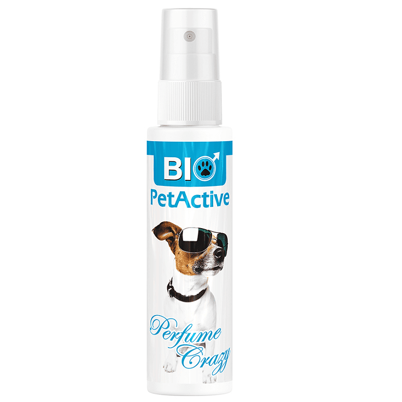 BIO PetActive Parfume Crazy 50 ml | Parfum pentru Caini (Masculi) cu Vanilie si Note Lemnoase | Improspatare Eleganta pentru Blana