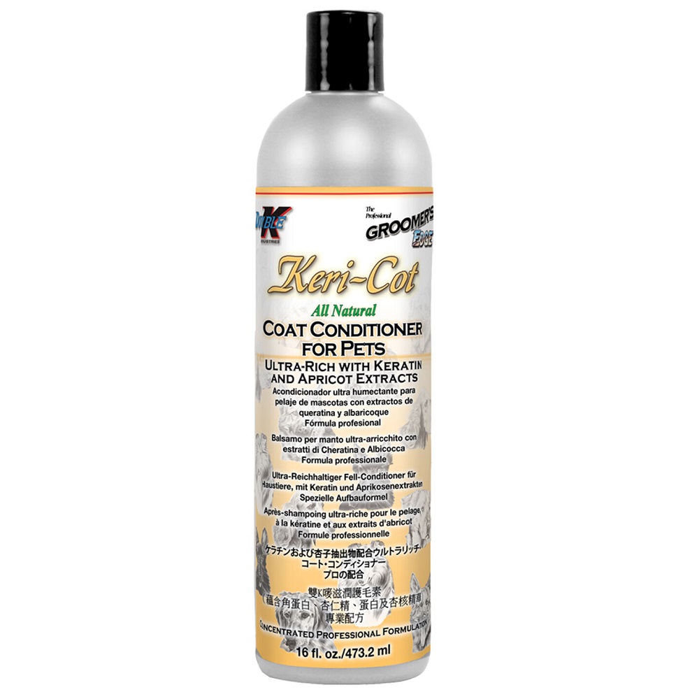 DOUBLE K Keri-Cot – Balsam Profesional Concentrat 4:1 cu Keratină și Caise, Hidratare Intensivă și Regenerare pentru toate Tipurile de Blana, 473ml