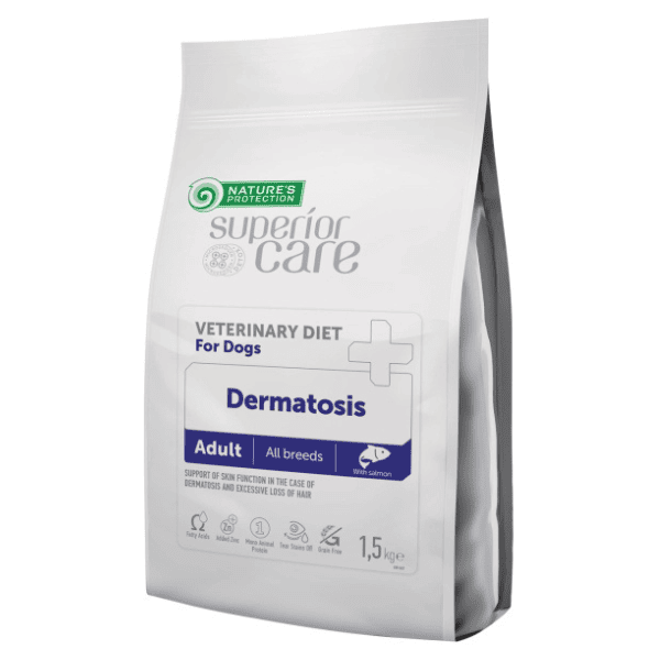 NATURE'S PROTECTION Superior Care Veterinary Diet Dermatosis cu Somon 10 kg | Hrana Uscata Dietetica pentru Caini Adulti cu Afectiuni ale Pielii