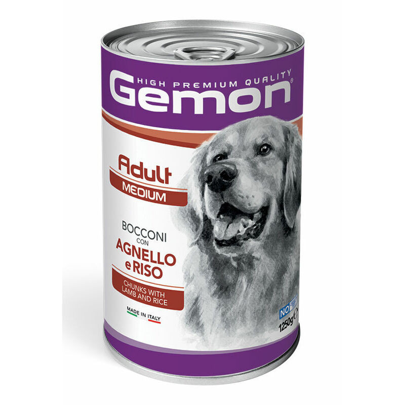 GEMON Medium Adult, cu Miel si Orez – Conserva Hrană Umedă pentru Câini de Talie Medie, 1250g