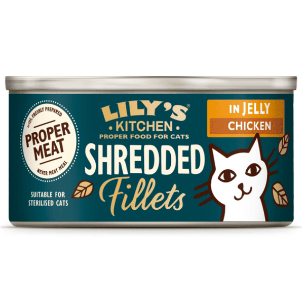 LILY'S KITCHEN Cat Adult Shredded Fillets cu Pui in Aspic 70 g | Hrana Umeda fara Cereale pentru Pisici Adulte