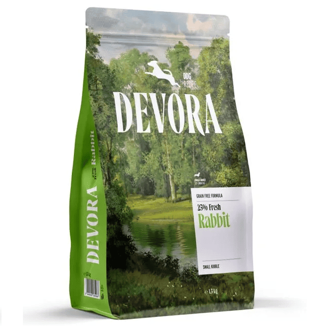 DEVORA Grain Free Single Protein Dog Adult Small Breed, cu Iepure 1.5 kg | Hrana Uscata Hipoalergenica Monoproteica pentru Caini Adulti Toy si Talie Mica