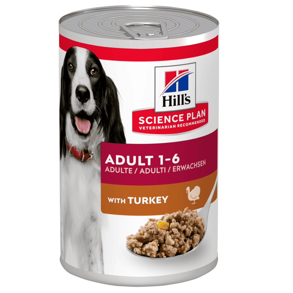 HILL'S Science Plan Adult cu Curcan, 370 g – Hrană Umedă pentru Câini Adulți (1–6 Ani), Textură Moale și Nutriție Echilibrată