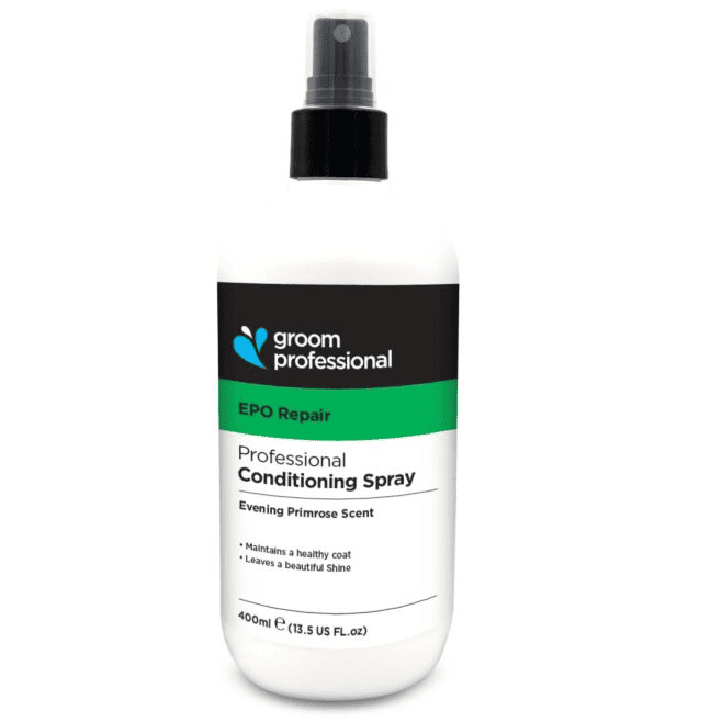 GROOM PROFESSIONAL Evening Primrose Oil Spray 400 ml | Spray Balsam Revitalizant Leave-In cu Ulei de Luminita-Noptii pentru Caini | Stralucire, Catifelare si Control Static