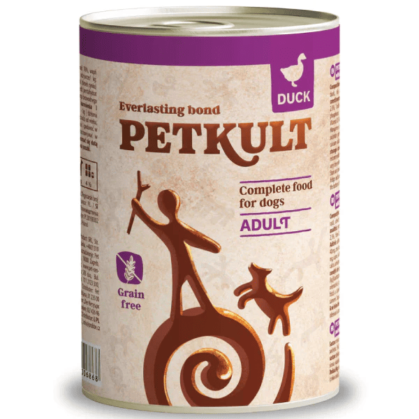 PETKULT Grain Free Adult  cu Rață 400 g | Hrană Umedă pentru Câini Adulți, fără Cereale