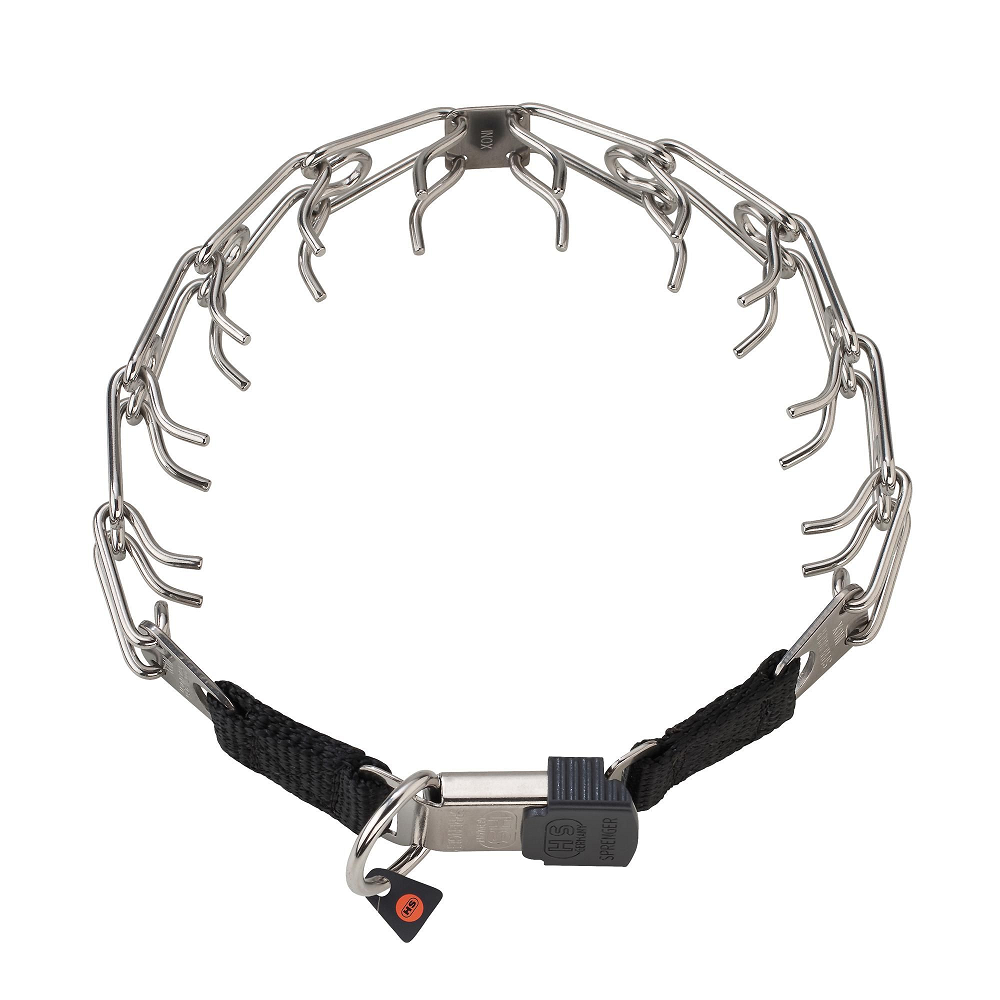 Herm. Sprenger Zgarda Dresaj | Anti-Tractiune, Otel Inox, Insertii Textile, Catarama Eliberare Rapida ClickLock, Caini Talie Mica 41cm