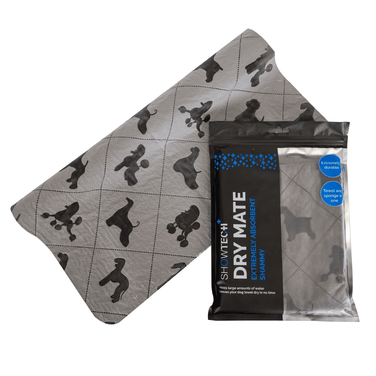 SHOWTECH+ Dry Mate 66x43cm | Prosop Profesional Super Absorbant Pentru Caini si Pisici 