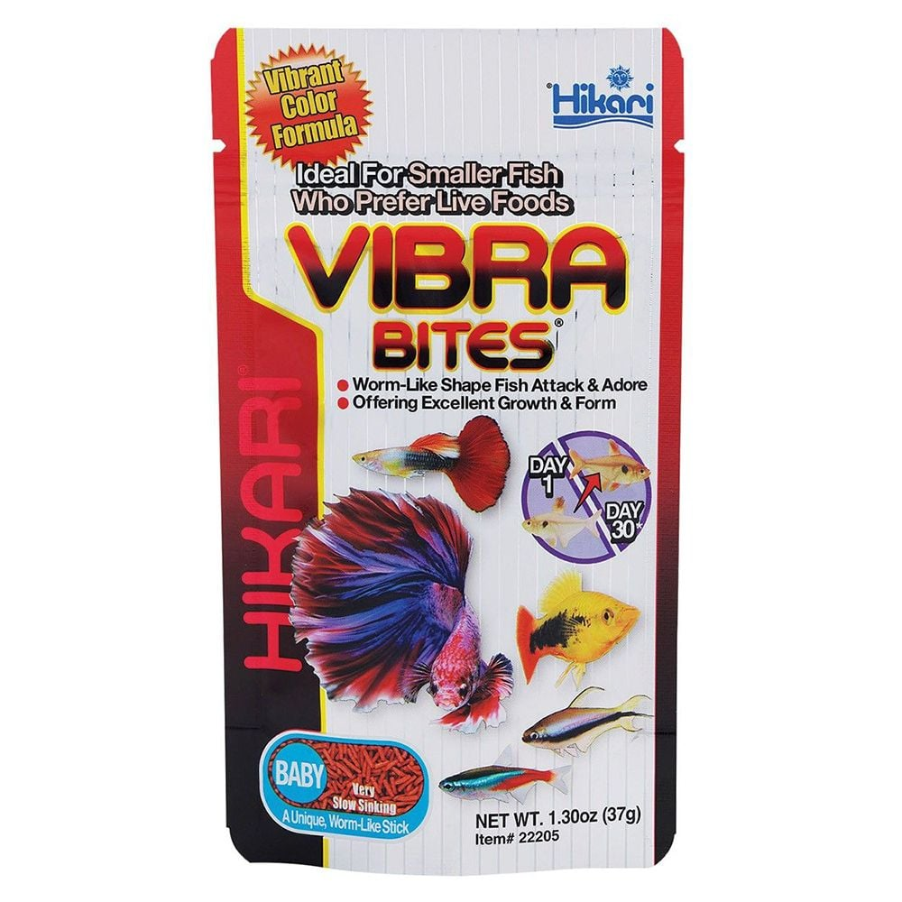 HIKARI Vibra Bites Baby, 37 g – Hrana Sticks pentru Pesti de Acvariu, Crestere Sanatoasa si Culori Intense