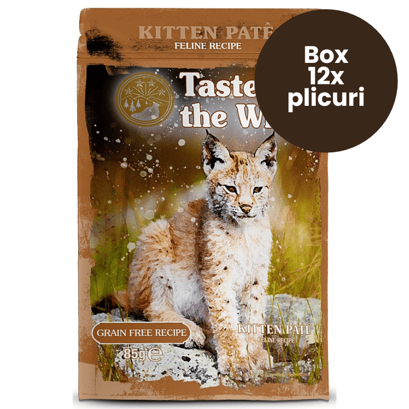 TASTE of the WILD Cat Pouch Kitten Box 12x85 g | Hrana Umeda Fara Cereale pentru Pisoi in Crestere | Pate cu Pui si Ficat de Pui