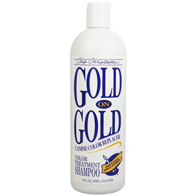 CHRIS CHRISTENSEN Gold On Gold Shampoo 473 ml | Sampon Profesional Nuantator pentru Caini | Intensifica Nuantele Maro, Auriu, Bronz si Bej ale Blanii