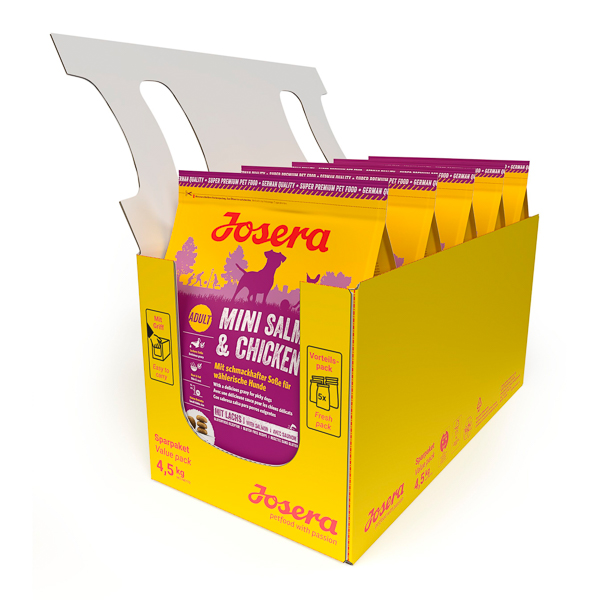 JOSERA Mini cu Somon si Pui, Set 5x900 g – Hrană Uscată Premium pentru Câini Adulți de Talie Mică, Energie și Vitalitate