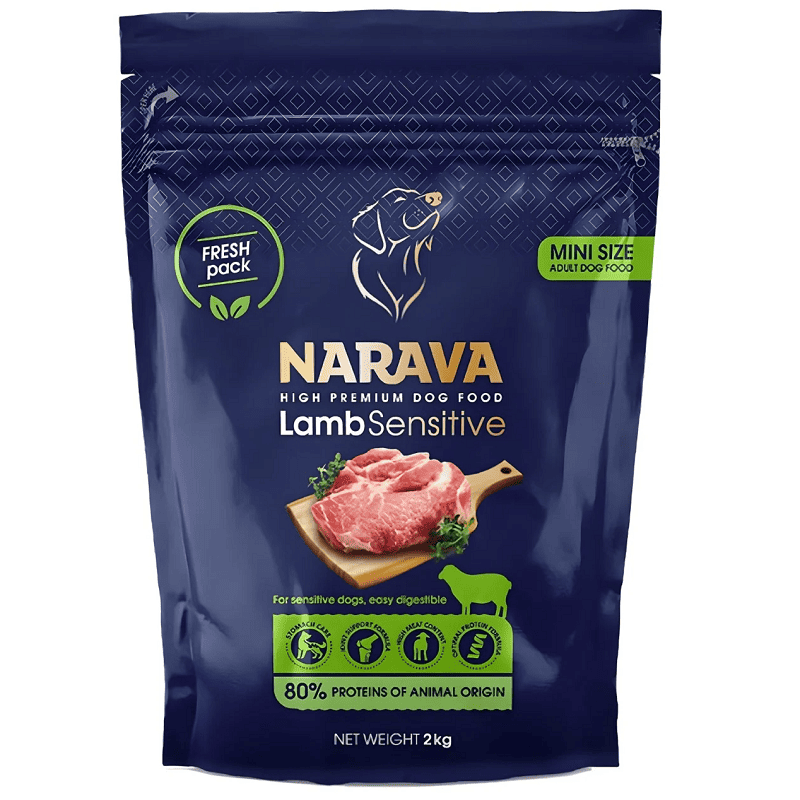 NARAVA Adult Mini Size cu Miel 2 kg | Hrana Uscata Super Premium pentru Caini Adulti de Talie Mica | Digestie Sensibila