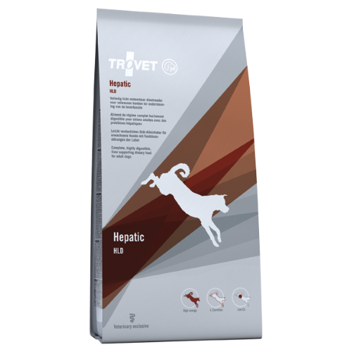 TROVET Dog Hepatic HLD - Dieta Veterinara Uscata pentru Caini cu Insuficienta Hepatica si Retentie de Cupru, 12.5 kg