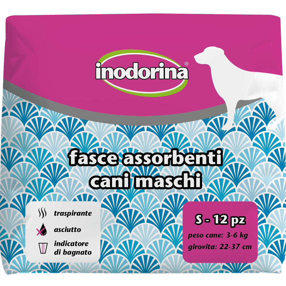 INODORINA Scutece Pentru Caini Mascului, Marime S, Circumferinta Abdomen 22-37cm
