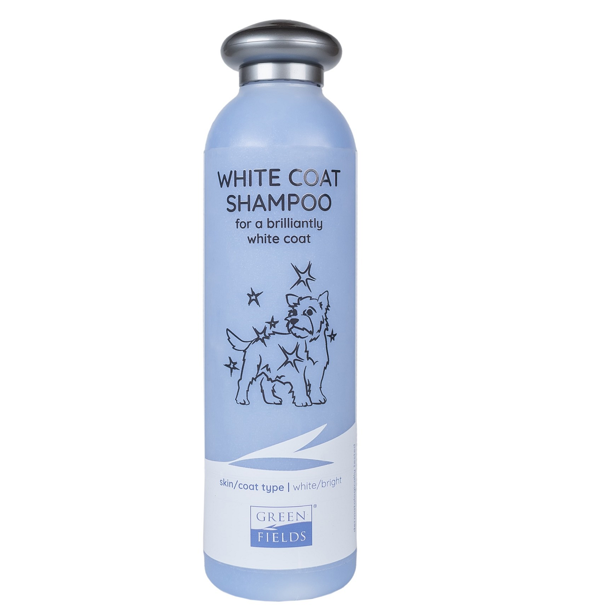 GREENFIELDS White Coat, Sampon Vegan Intensificator de Culoare, Pentru Caini cu Blana Alba 250ml