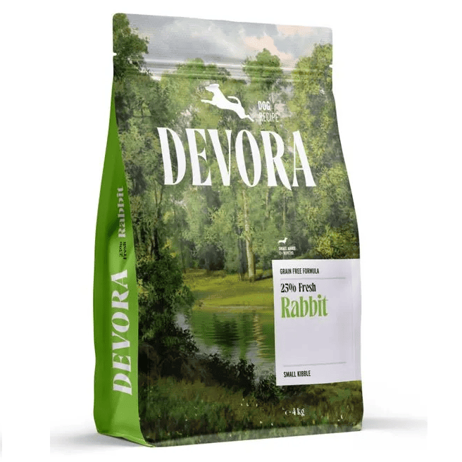 DEVORA Grain Free Single Protein Dog Adult Small Breed, cu Iepure 4 kg | Hrana Uscata Hipoalergenica Monoproteica pentru Caini Adulti Toy si Talie Mica