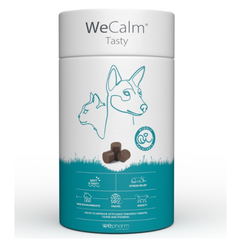 WePHARM WeCalm Tasty 30 Comprimate Masticabile – Supliment Natural pentru Calmarea si Relaxarea Cainilor si Pisicilor