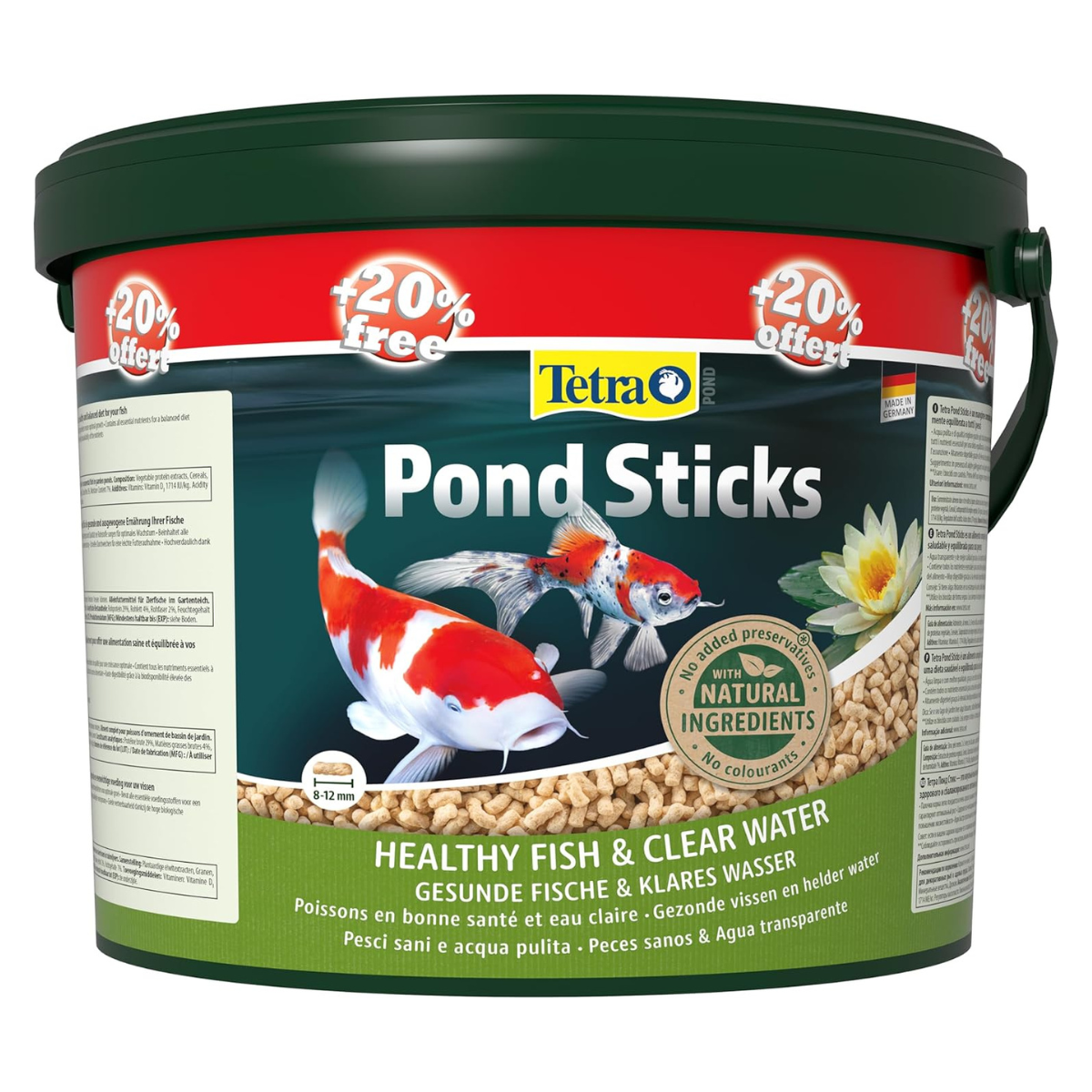 TETRA Pond Sticks - Hrana Completa Pentru Pesti de Iaz, Crestere Sanatoasa si Apa Curata, 10L