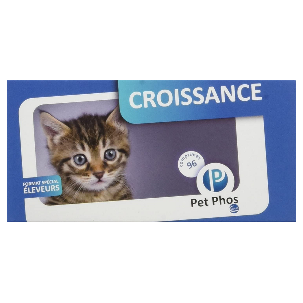 PET PHOS Felin Croissance, Supliment Vitamino-Mineral Pentru Pisici, 96 Tablete