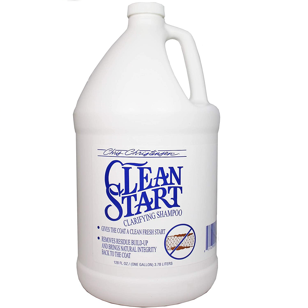 CHRIS CHRISTENSEN Systems Clean Start Clarifying Shampoo 3.8 L | Sampon Profesional Clarifiant Concentrat (dilutie 16:1) pentru Caini | Curatare Profunda, Eliminarea Depunerilor si Revitalizarea Blanii