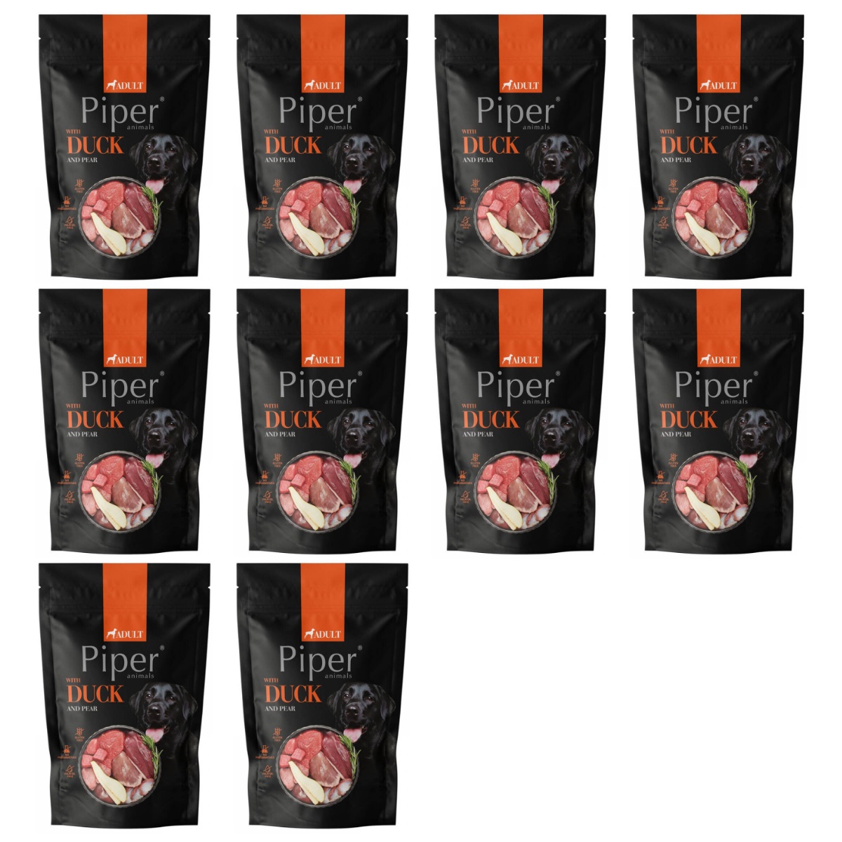 PIPER Animals, cu Rata si Pere, Set Conserve Hrana Umeda Pentru Caini, 10x500g