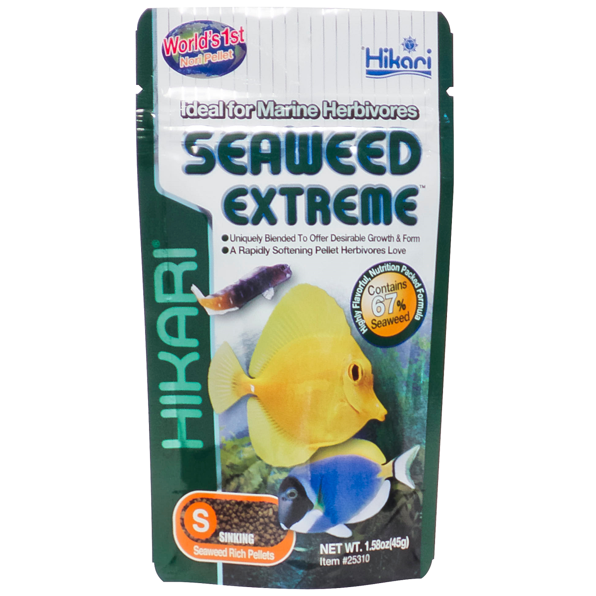 HIKARI Seaweed Extreme Pellets Small, 45 g – Hrana Premium pe Baza de Alge pentru Pesti Marini Ierbivori si Omnivori