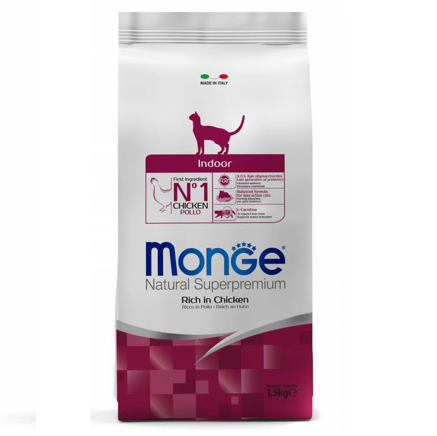 MONGE Natural Superpremium Cat Adult Indoor, cu Pui, Hrana Uscata Pentru Pisici Adulte Crescute in Casa, 10kg