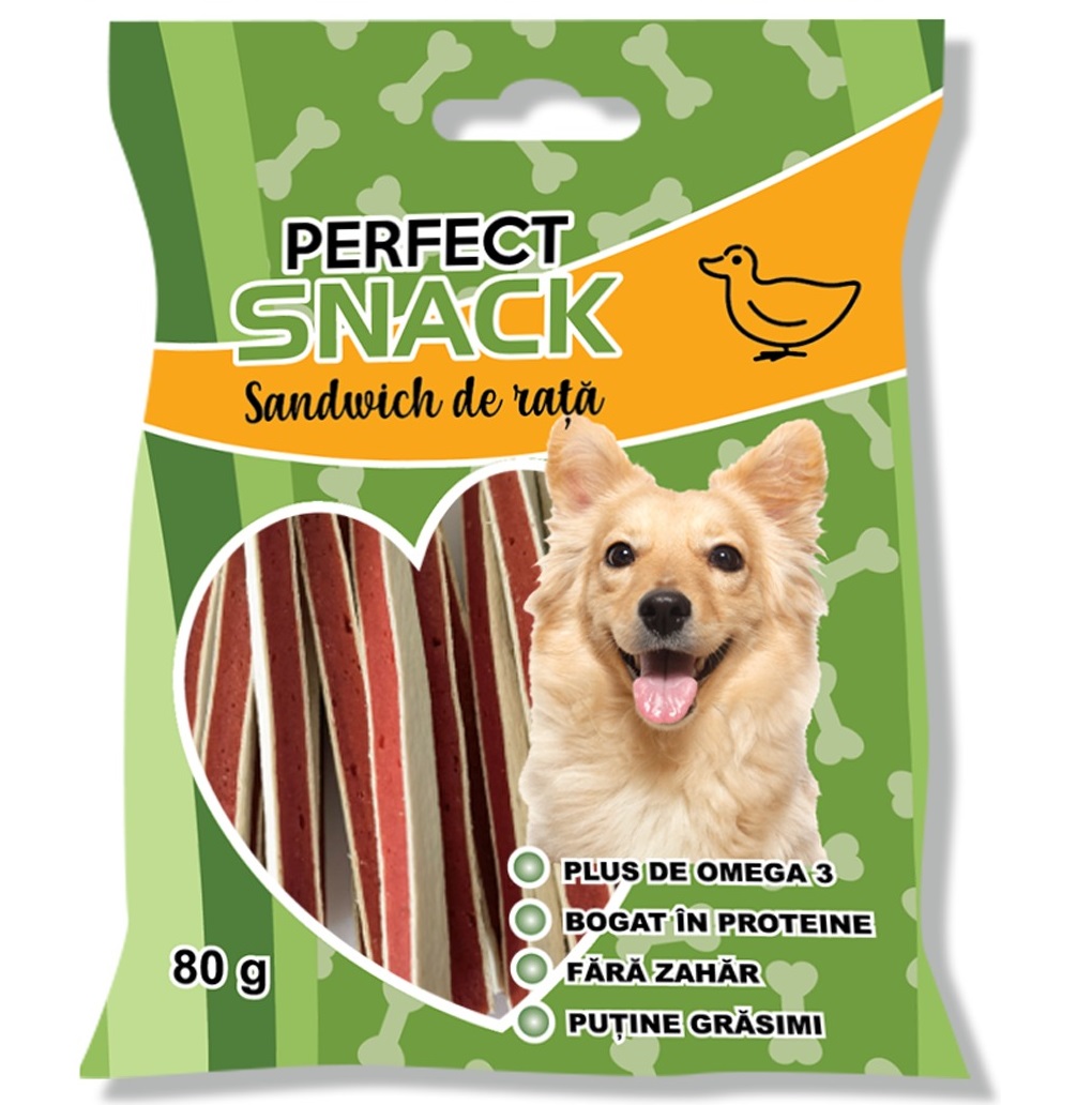 PERFECT Snack, Recompense Pentru Caini, Sandwich de Rata, 80g