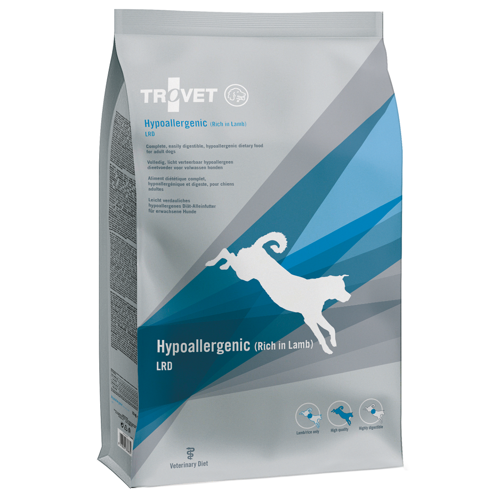 TROVET Dog Hypoallergenic LRD,, cu Miel - Dieta Veterinara Uscata pentru Caini cu Alergii sau Intolerante Alimentare, 10 kg 