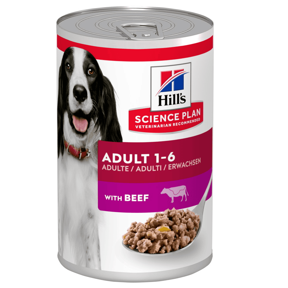 HILL'S Science Plan Adult cu Vita, 370 g – Hrană Umedă pentru Câini Adulți (1–6 Ani), Textură Moale și Nutriție Echilibrată