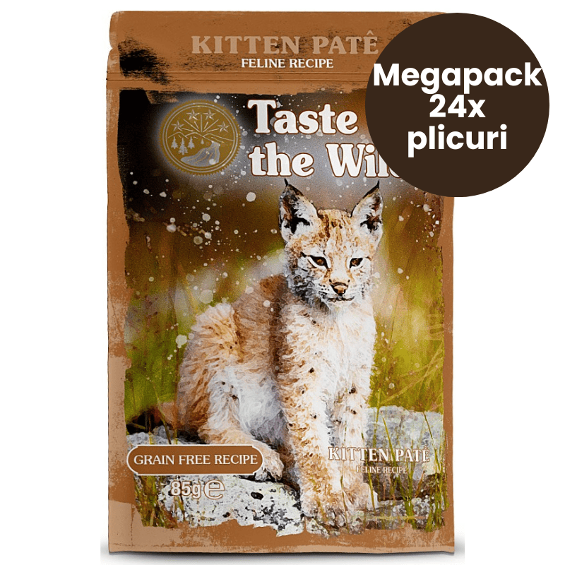 TASTE of the WILD Cat Pouch Kitten Megapack 24x85 g | Hrana Umeda Fara Cereale pentru Pisoi in Crestere | Pate cu Pui si Ficat de Pui