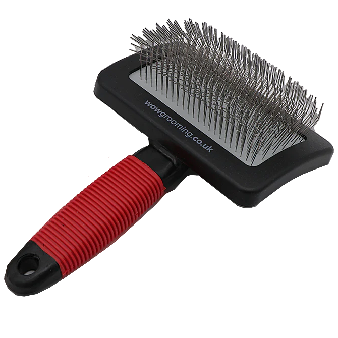 WOW GROOMING Professional Big Curve Detangle, Perie Slicker cu Pini Lungi, Subtiri, Ideala Pentru Descalcire Blana Lunga si Deasa