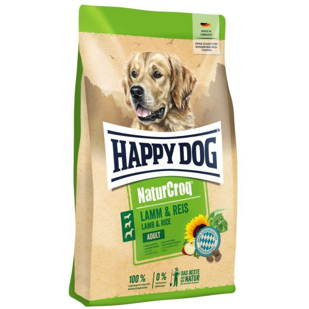 HAPPY DOG NaturCroq cu Miel si Orez – Hrană Uscată Premium pentru Câini Adulți cu Sensibilități Digestive, 4 kg