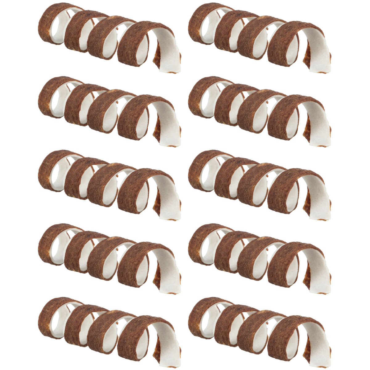 Recompensa Pentru Caini DENTAFUN Set Spirale din Piele cu Carne de Vita, 12cm | 10buc