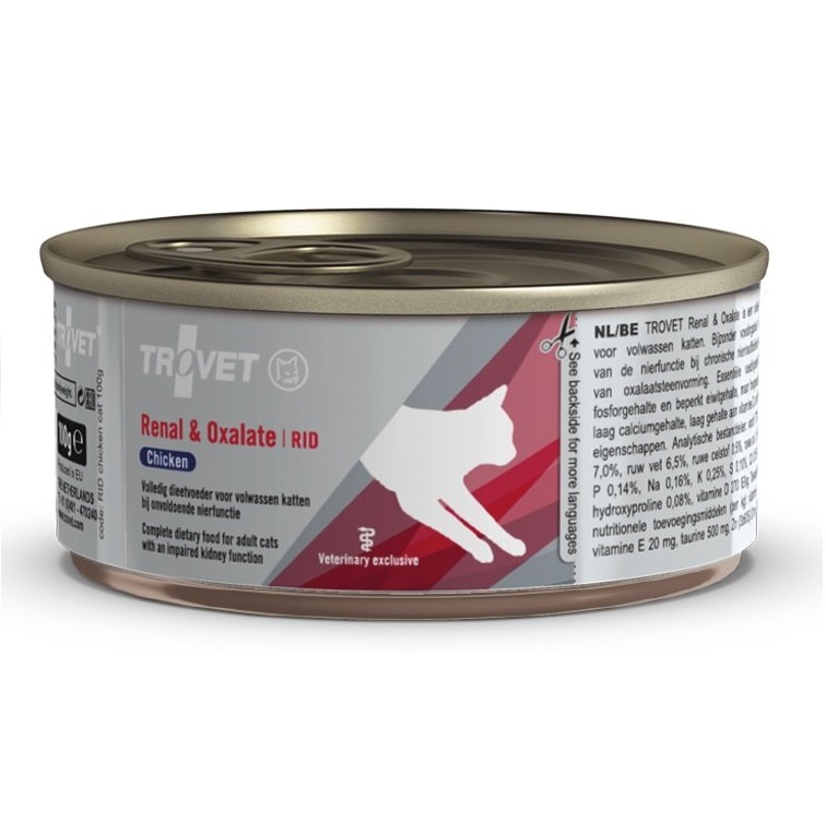 TROVET Renal & Oxalate Cat conserva 100 g – Hrana Umeda Dietetica pentru Pisici cu Insuficienta Renala si pentru Prevenirea Formarii de Calculi (Oxalati)