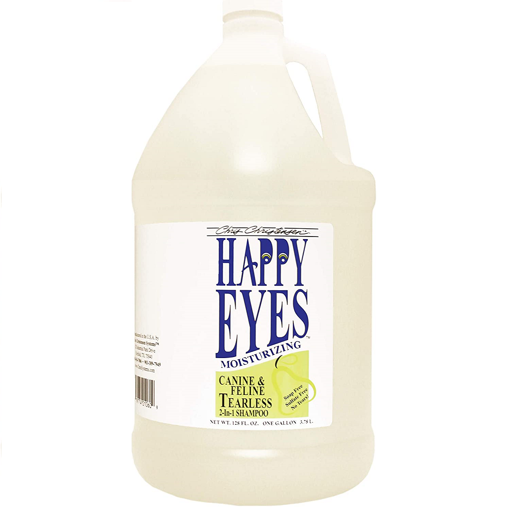 CHRIS CHRISTENSEN Happy Eyes Tearless 3.8 L | Sampon Profesional 2 in 1 Fara Lacrimi pentru Caini si Pisici | Hipoalergenic Pentru Piele Sensibila