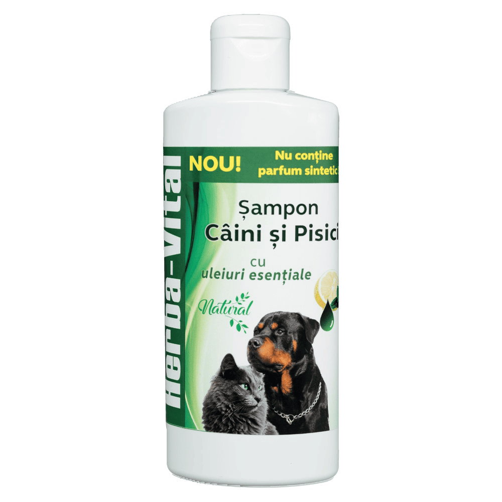 PROMEDIVET Herba Vital Sampon pentru Caini si Pisici, 200 ml - Curatare Naturala cu Extracte din Plante Medicinale