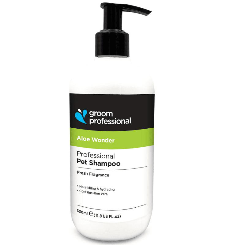 GROOM PROFESSIONAL Aloe Wonder 350 ml | Șampon Profesional Hipoalergenic Concentrat (dilutie 10:1) cu Aloe Vera pentru Câini cu Piele Sensibilă sau Predispusi la Alergii
