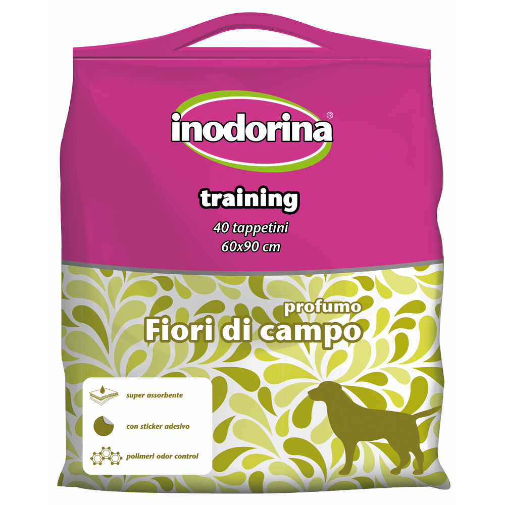 INODORINA Covorase Absorbante Pentru Caini, 90x60cm, Miros Floral, Pachet 40buc