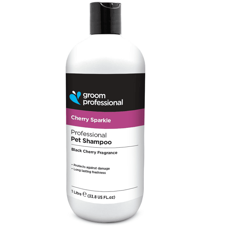GROOM PROFESSIONAL Cherry Sparkle Shampoo 1 L  | Șampon Profesional Concentrat (dilutie 10:1) cu Extract de Cirese pentru Câini | Curățare Profunda, Hidratare și Strălucire