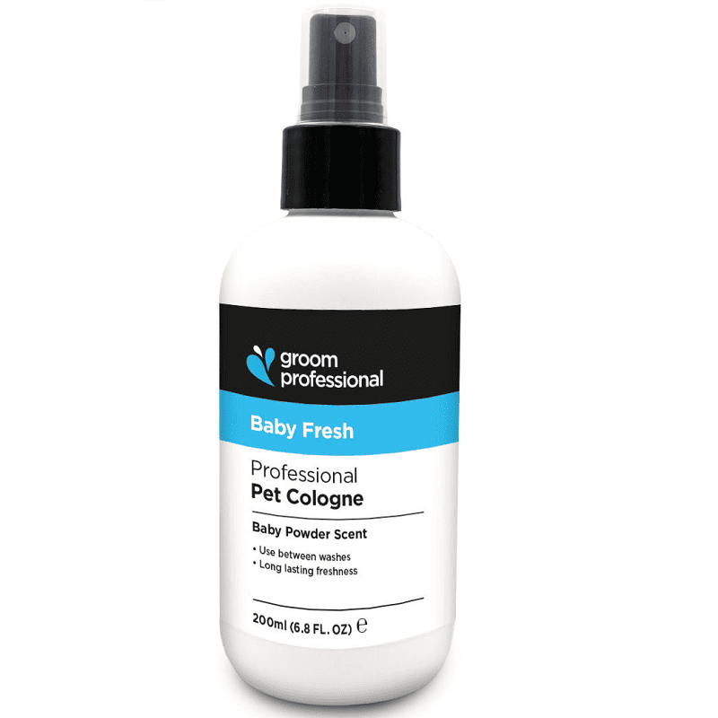GROOM PROFESSIONAL Baby Fresh Cologne 200 ml | Parfum Profesional pentru Caini cu Aroma Baby Powder | Finish Curat de Salon si Confort Piele Sensibila