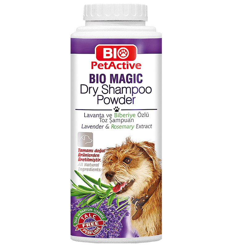 BIO PetActive Bio Magic Dry Shampoo  Powder for Dogs 150 g | Sampon Pudra Uscata pentru Caini cu Lavanda si Rozmarin | Curatare Fara Apa si Neutralizarea Mirosurilor