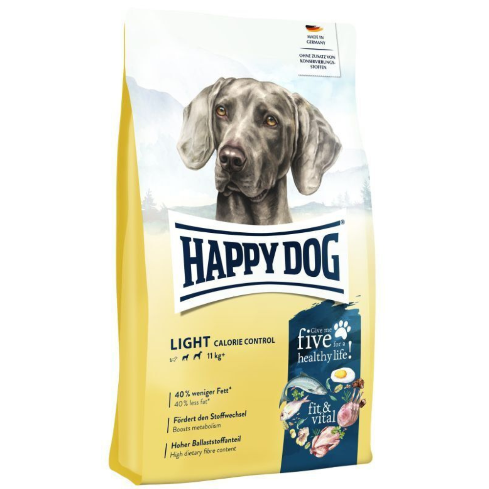 HAPPY DOG Fit & Vital Light Calorie Control – Hrană Uscata fara Gluten  pentru Câini Supraponderali sau cu Tendință de Îngrășare, 4kg