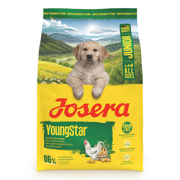JOSERA Young Star, cu Pui si Cartofi 3 kg | Hrana Uscata Fara Cereale pentru Câini Juniori de Talie Medie și Mare| Crestere Armonioasa si Oase Puternice